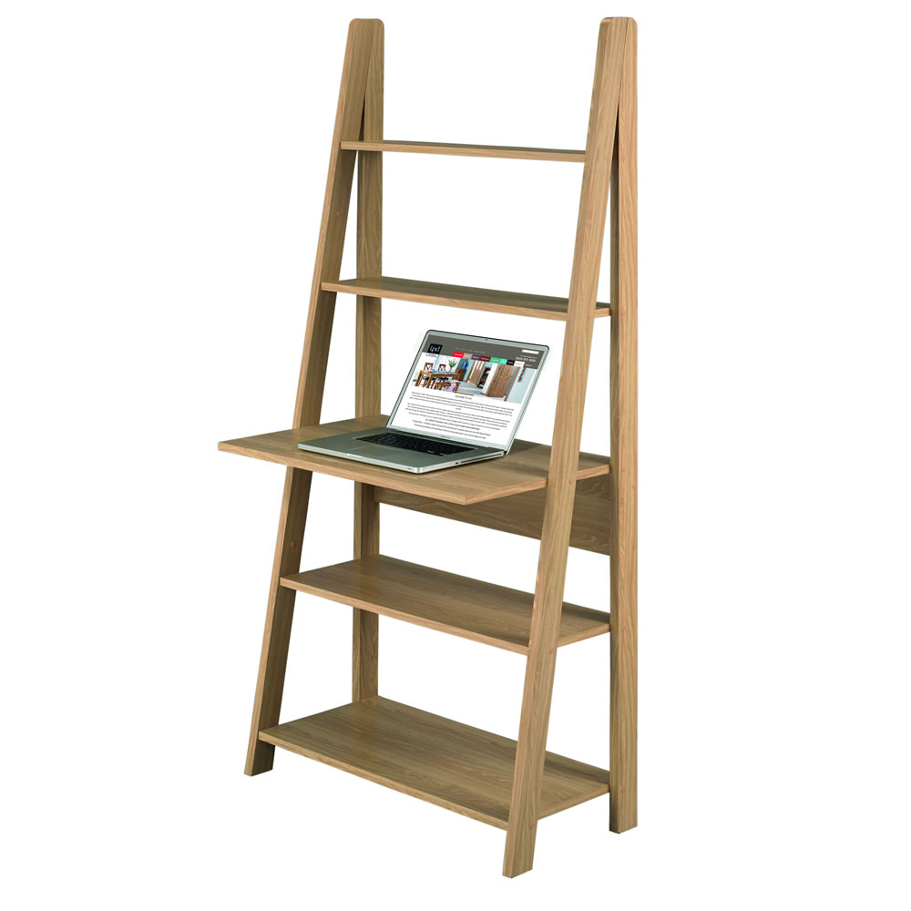 Wilko Scandinavia Oak Ladder Desk Image 2