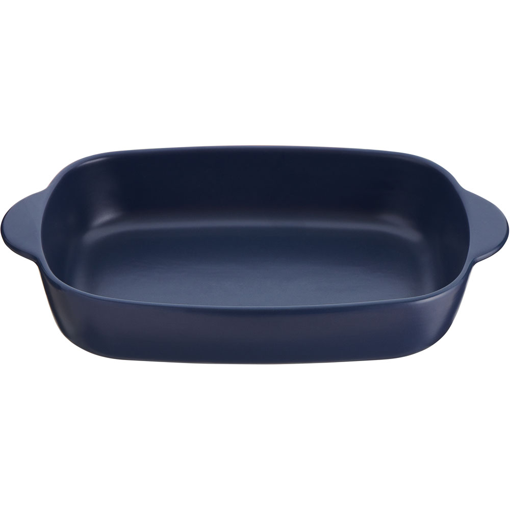 Wilko 34cm Blue Stoneware Rectangular Baking Dish Image 2