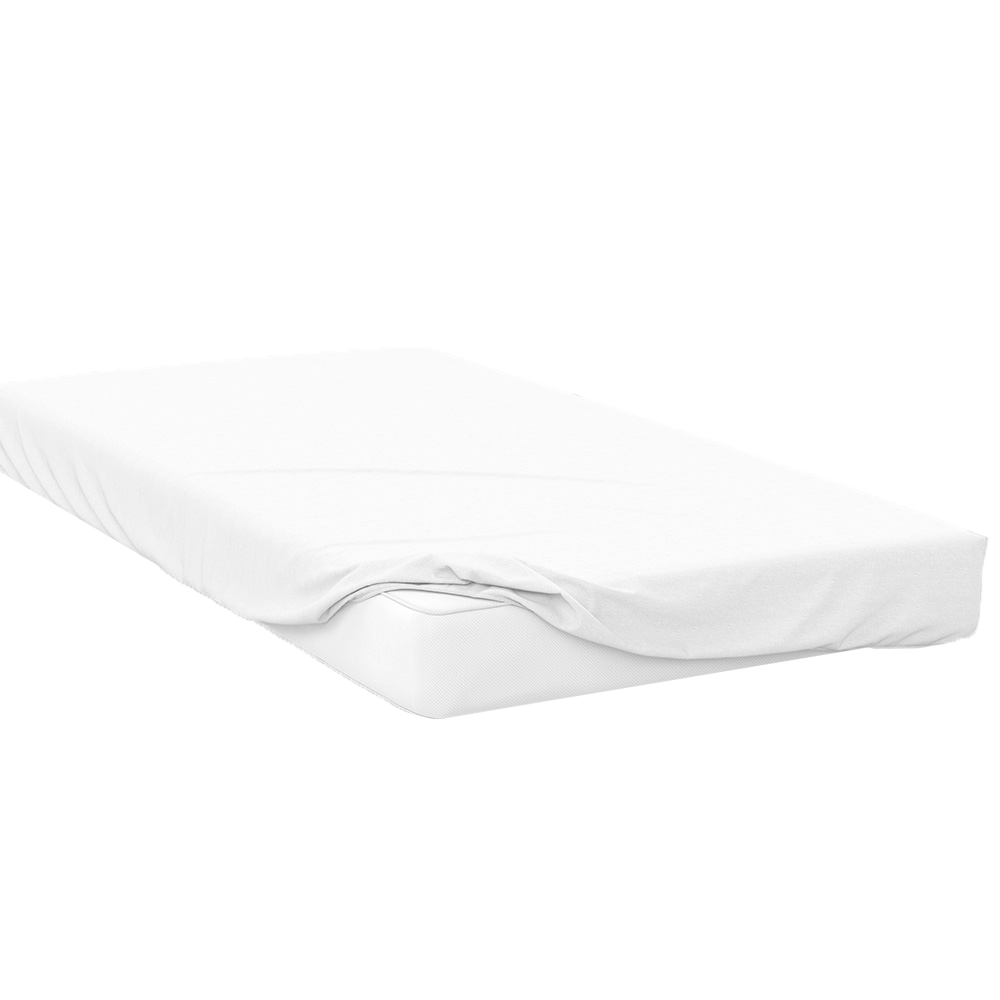 Serene Small Single White Fitted Bed Sheet Image 1