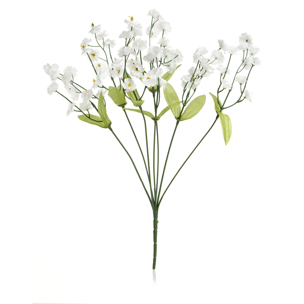 Wilko White Gyposilia Blossom Bunch of Artificial Flowers Image