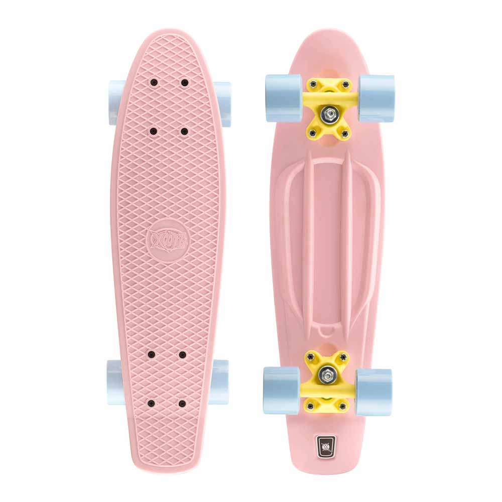 Xootz 22 inch Pastel Pink Kids Retro Plastic Cruiser Skateboard Image 2