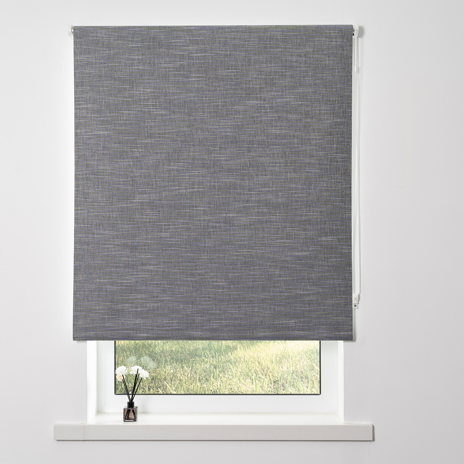 Blackout Textured Blind - Charcoal / 120cm Image 2