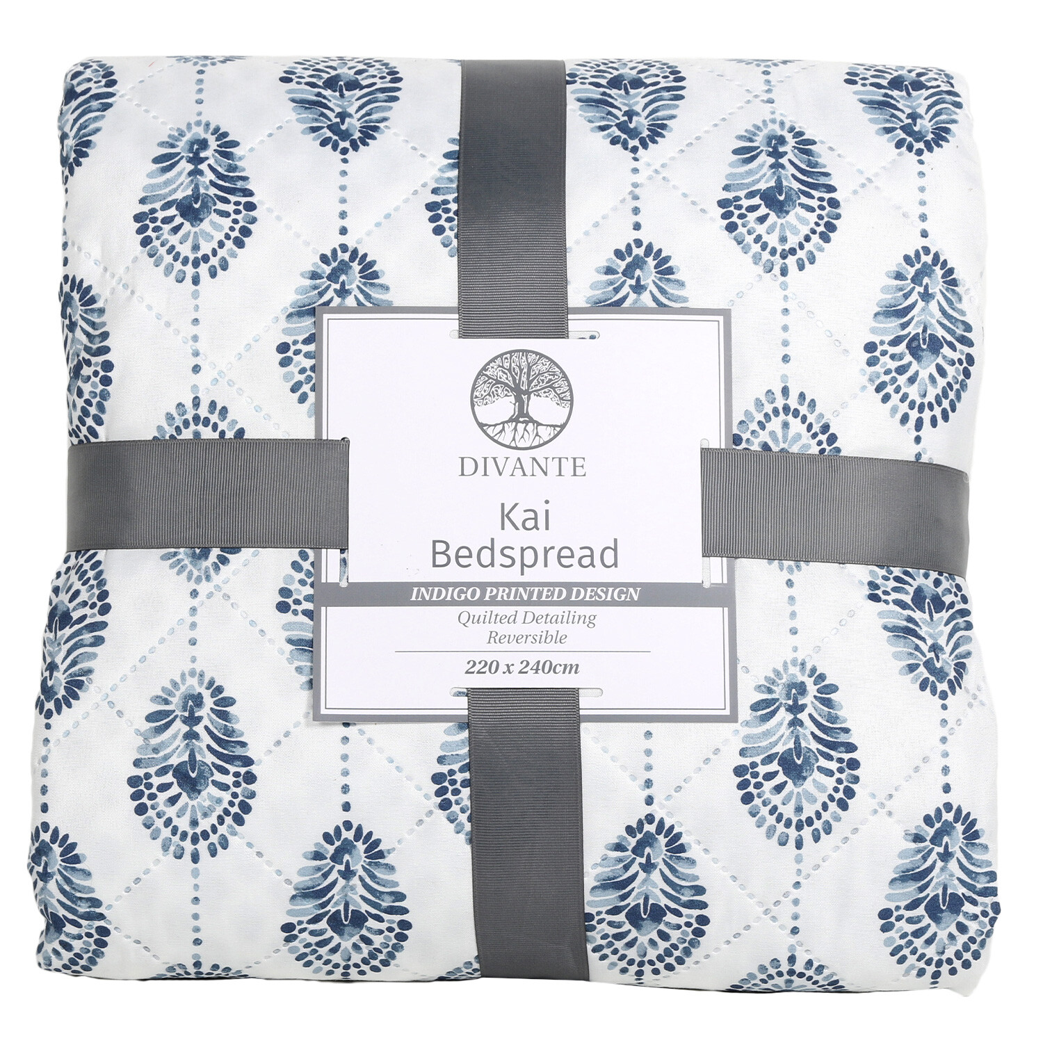 Kai Printed Bedspread - Blue Image 1