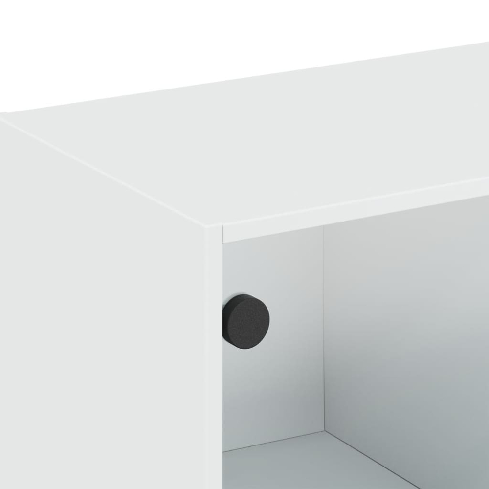vidaXL 3 Door White Glass Wall Cabinet Image 9