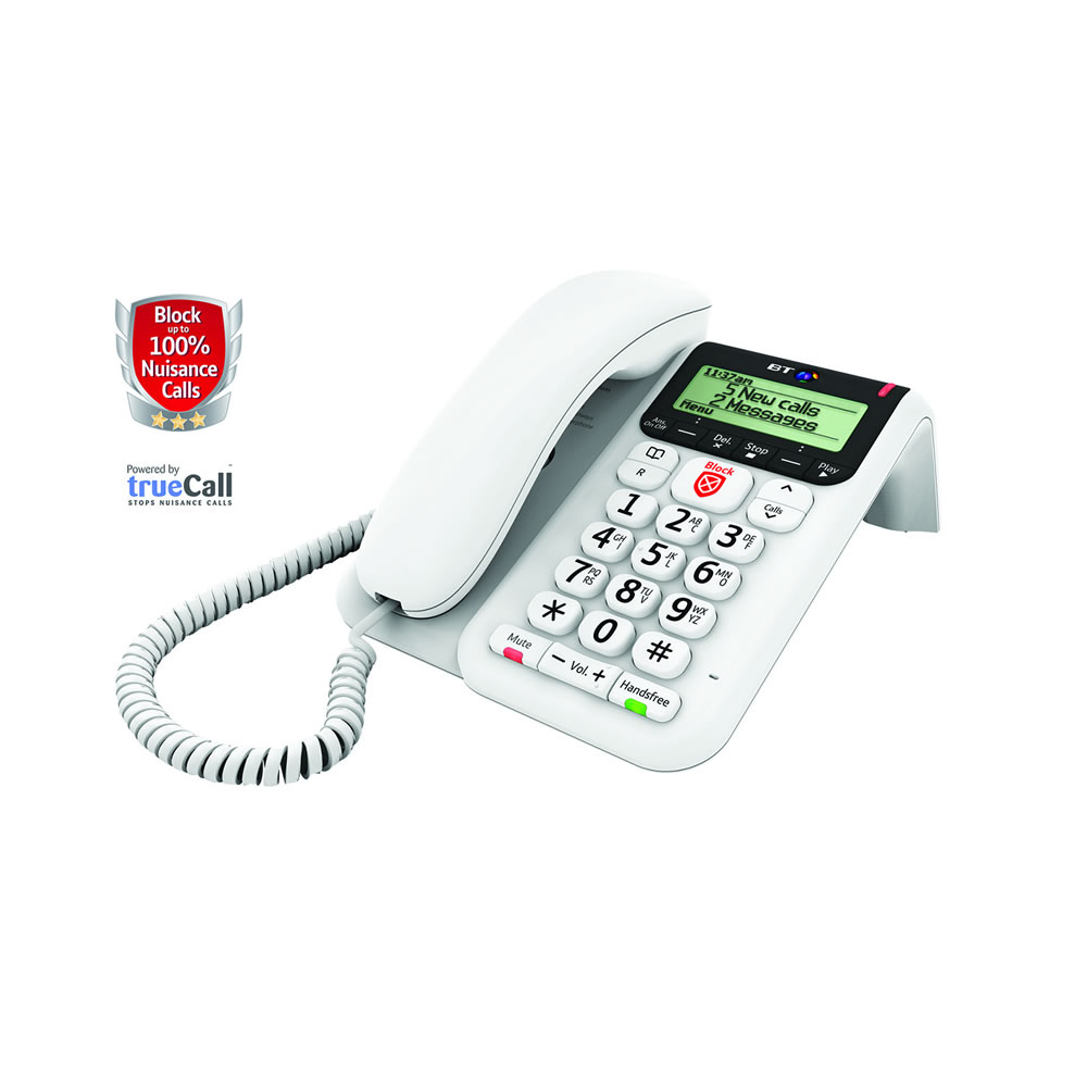BT White Phone Decor 2600 Call Blocking Image