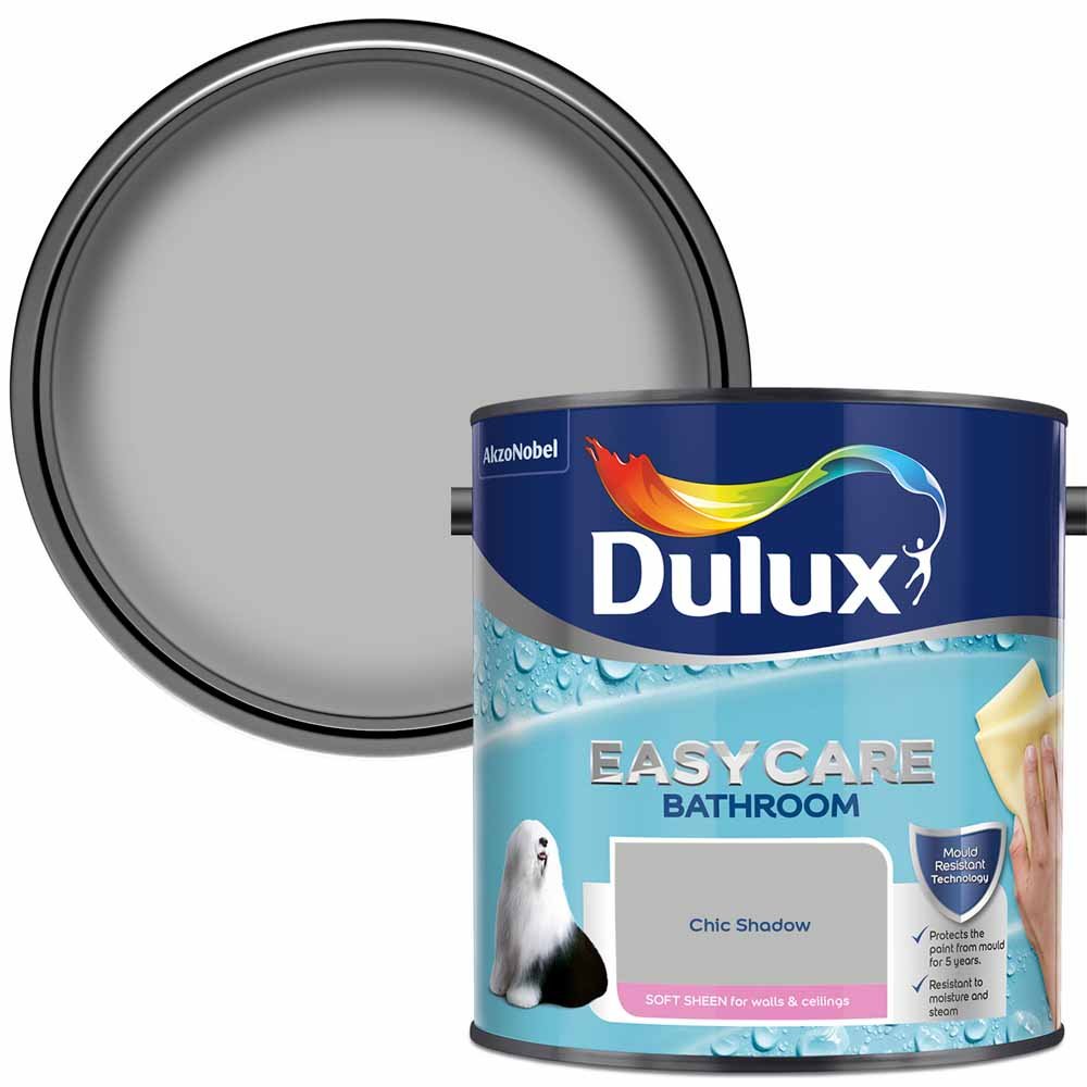 Dulux Easycare Bathroom Chic Shadow Soft Sheen Emulsion Paint 2.5L Image 1