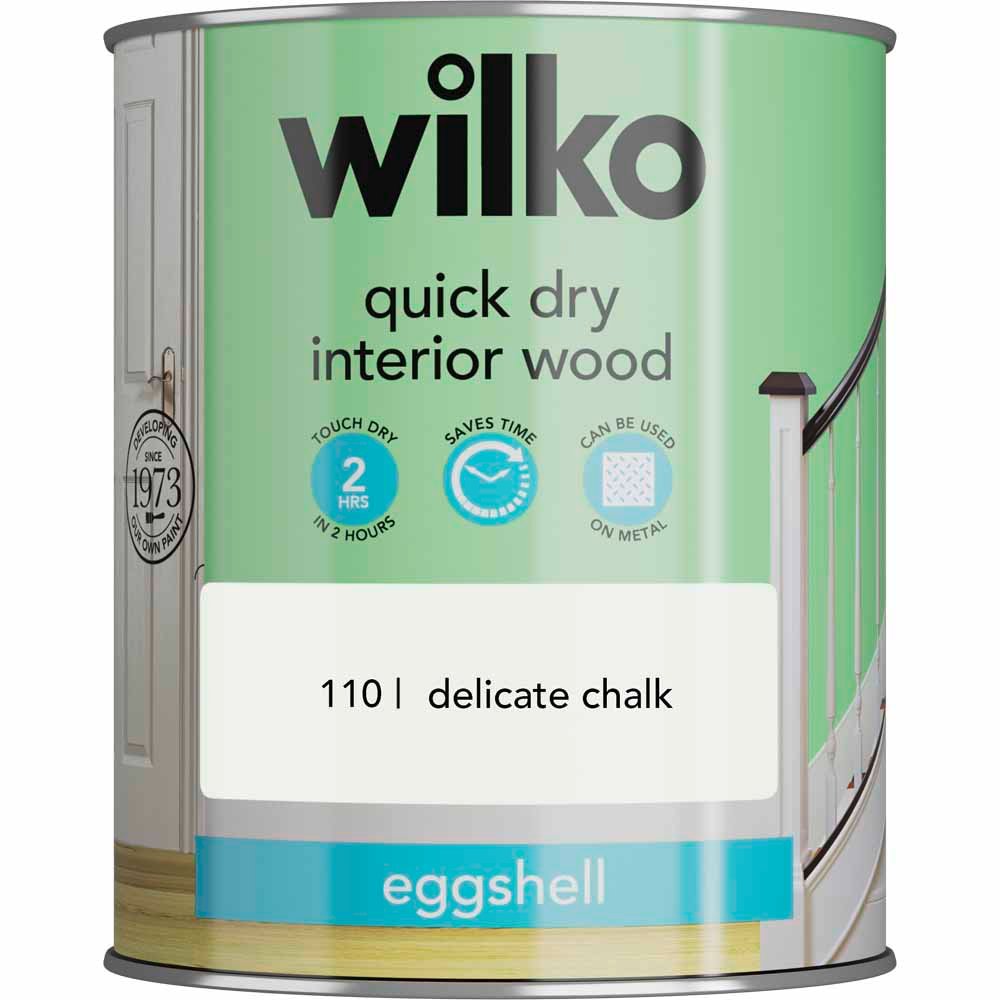Wilko Quick Dry Interior Wood Delicate Chalk Eggshell Paint 750ml Image 2