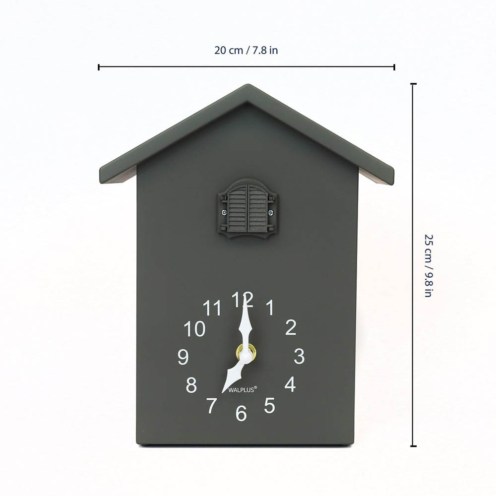 WALPLUS Grey Cuckoo Window Clock with Removable Pendulum 25 x 20cm Image 8