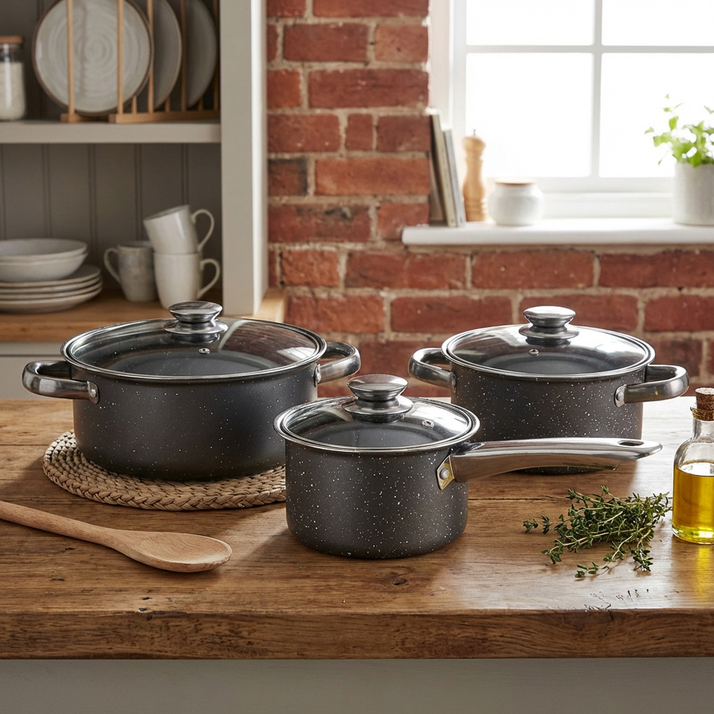 6 Piece Cookware Set Dark Grey - Grey Image 4