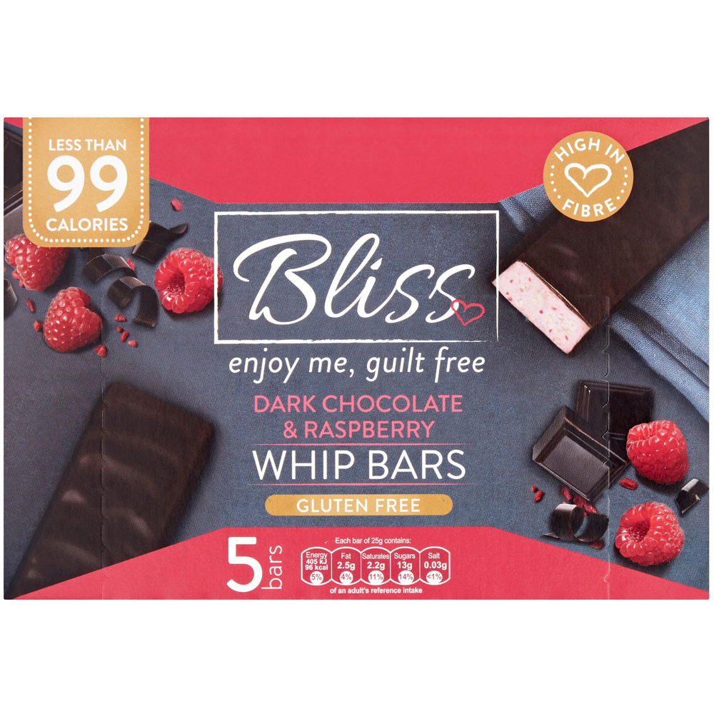 Bliss Dark Chocolate and Raspberry Bars 5 Pack Image