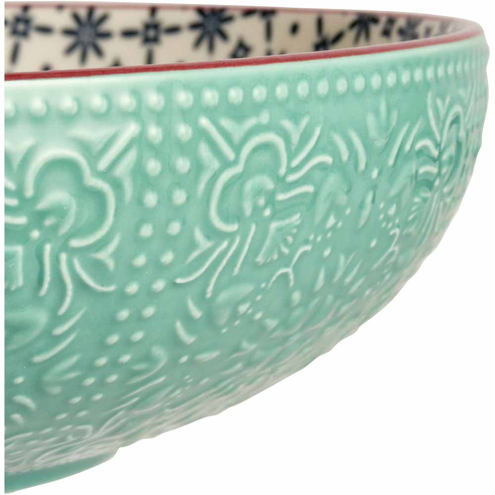 Wilko Mezze Turquoise And Coral Salad Bowl Image 3