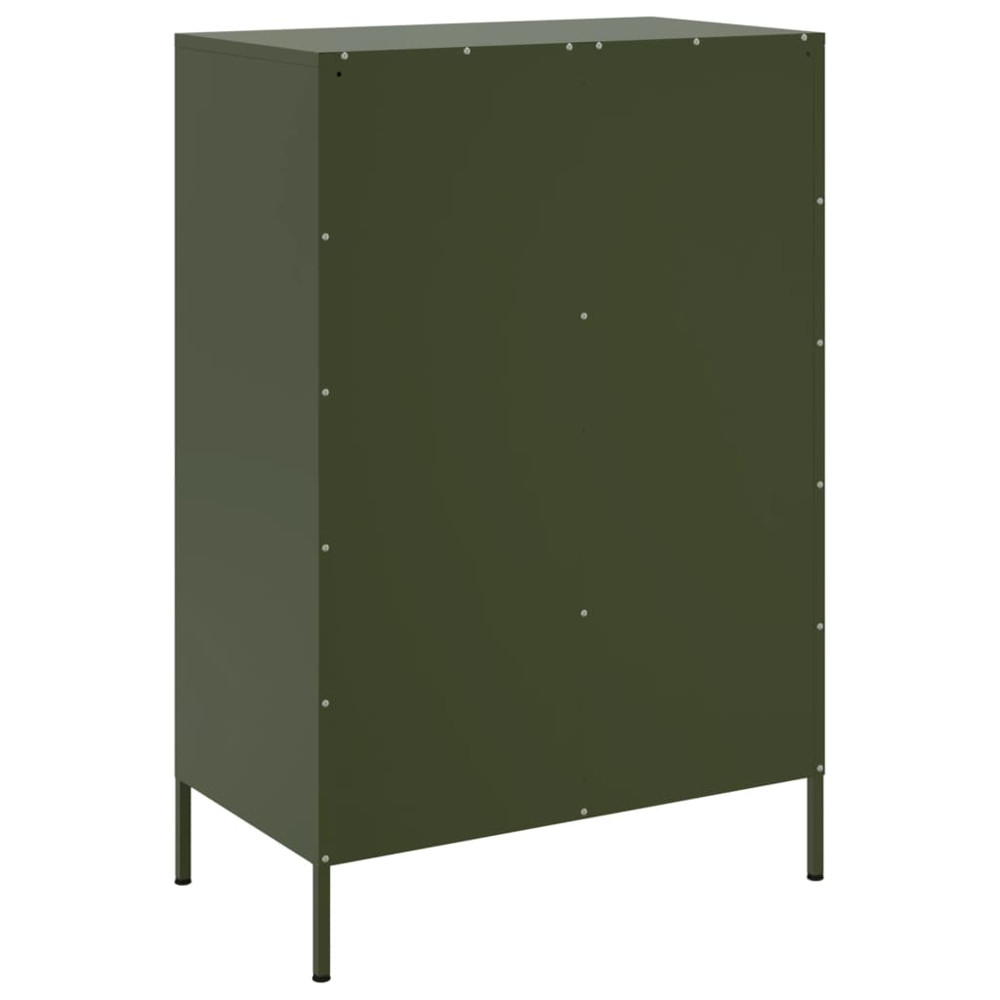 vidaXL 2 Drawer 4 Shelf Green Cold-Rolled Steel Highboard Image 8