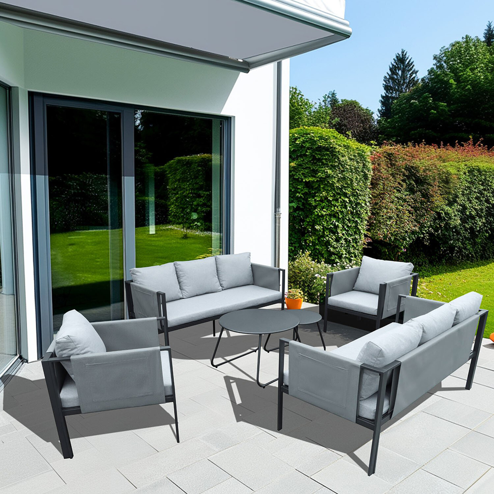 6 Piece Sicily Sofa Set - Grey Image 4