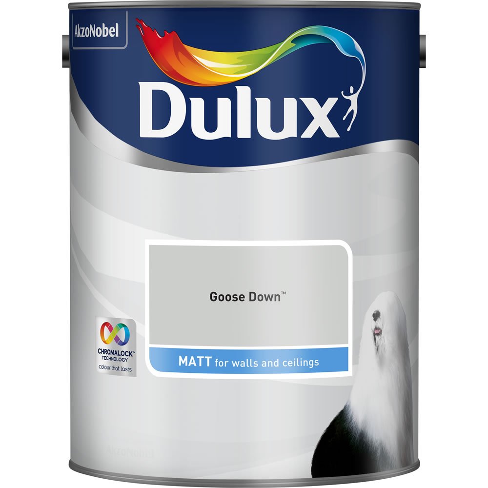 Dulux Walls & Ceilings Goose Down Matt Emulsion Paint 5L Image 2