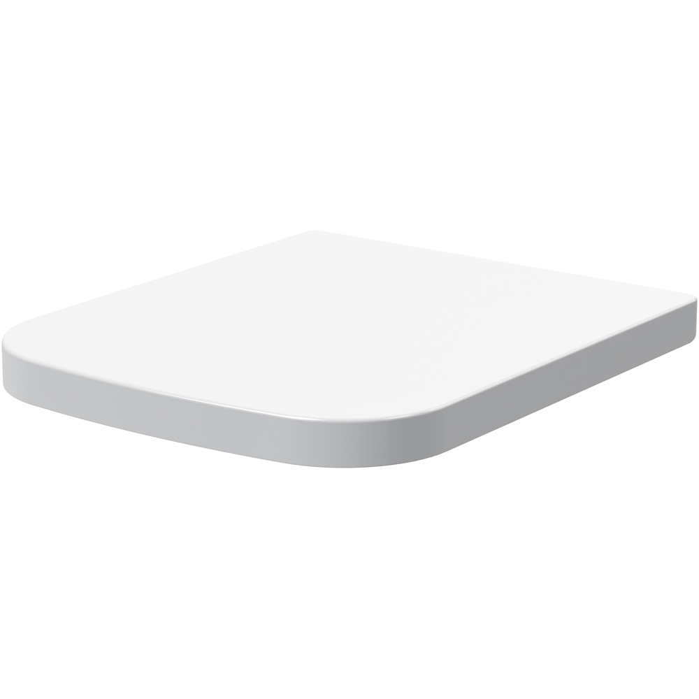 nuie White Square Wrapover Soft Close Top Fix Toilet Seat Image 1