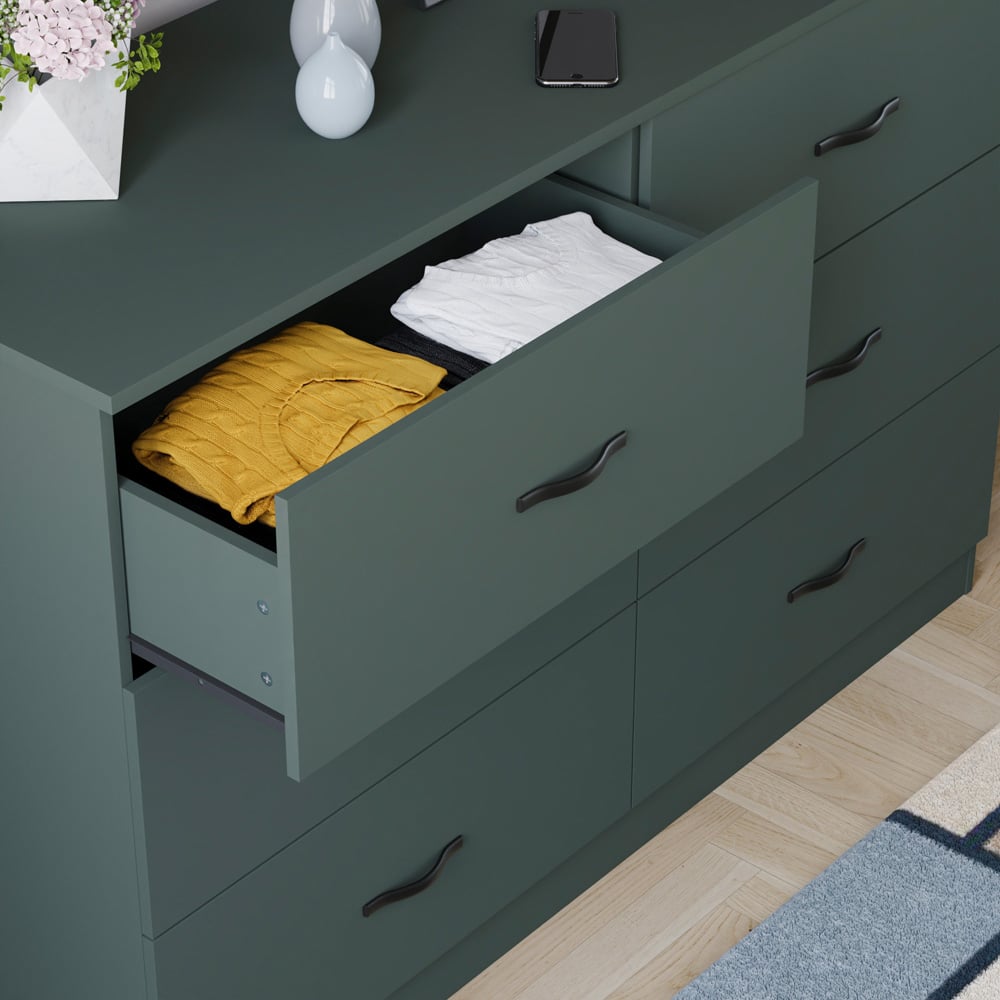 VIDA DESIGNS Riano 6 Drawer Jasper Green Chest of Drawers Image 3