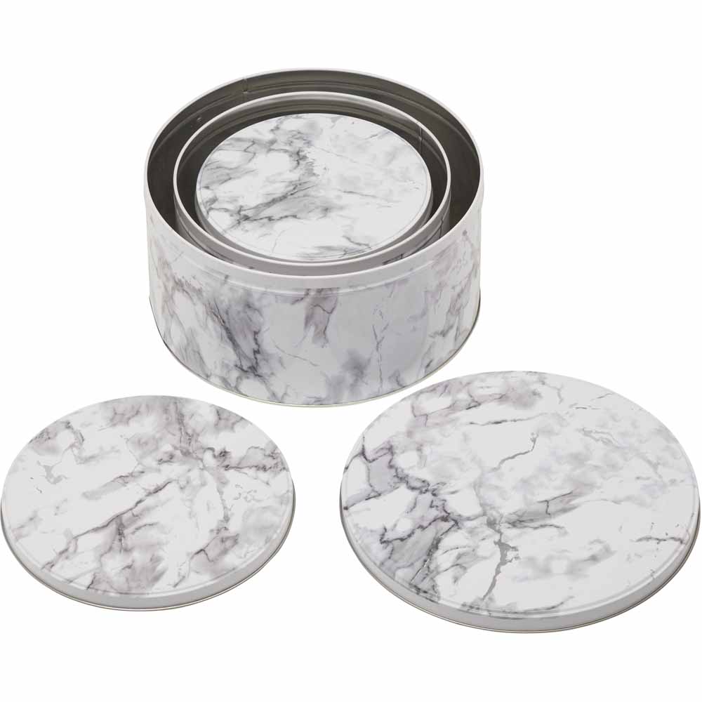 Wilko Marble Tin Set 3 Pack Image 4