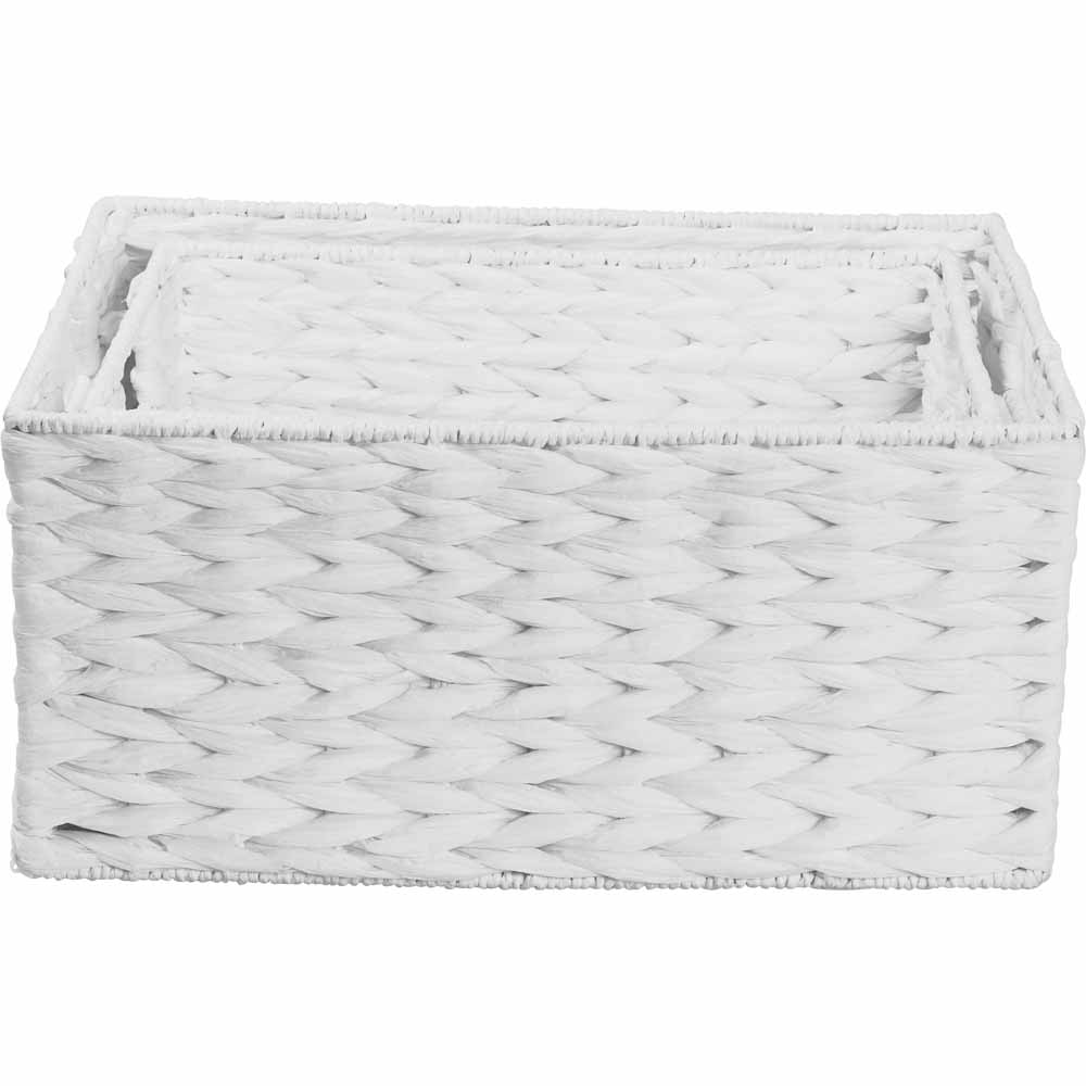 Wilko White Paper Rope Baskets Set of 2 Wilko