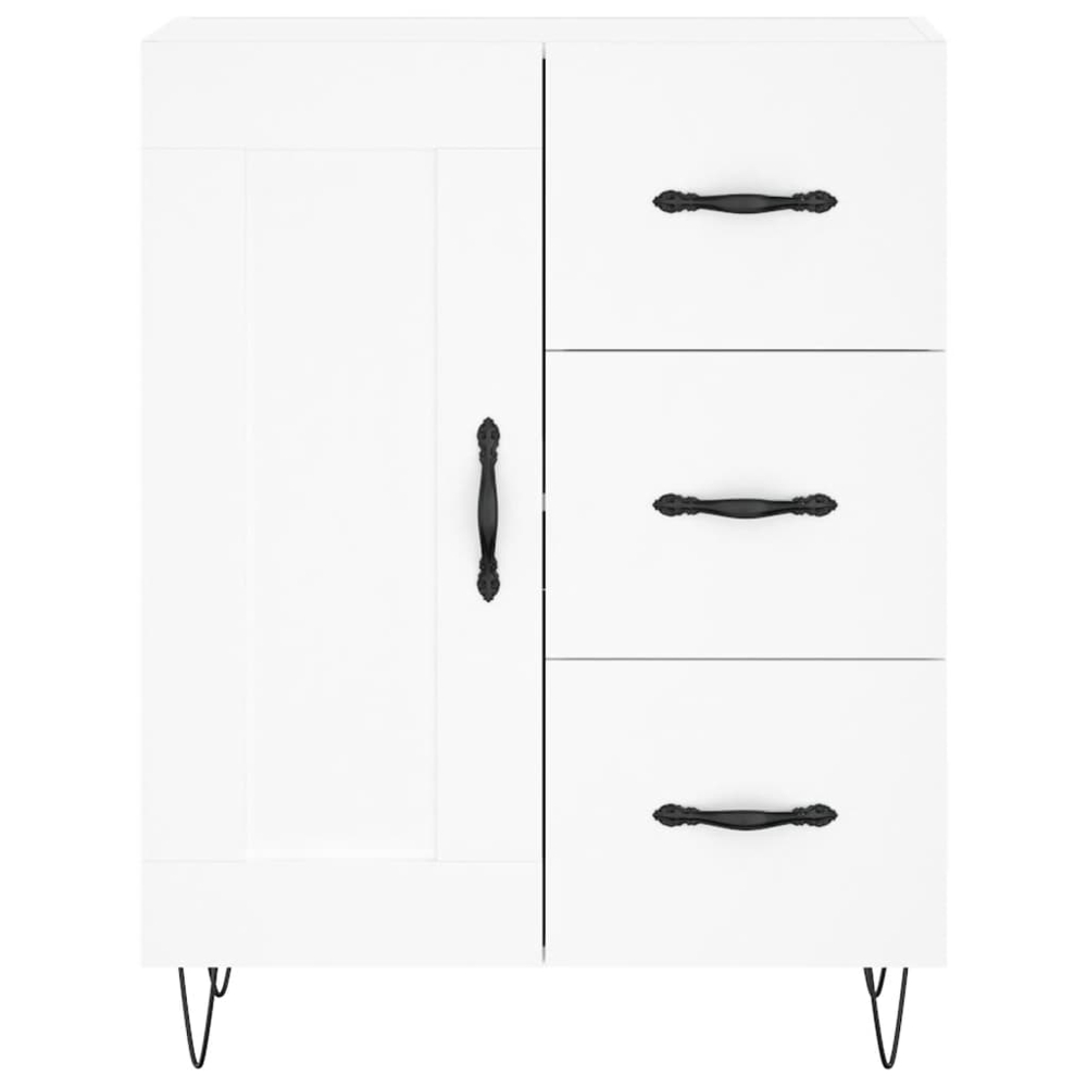 vidaXL Single Door 3 Drawer 3 Shelf White Highboard Image 8