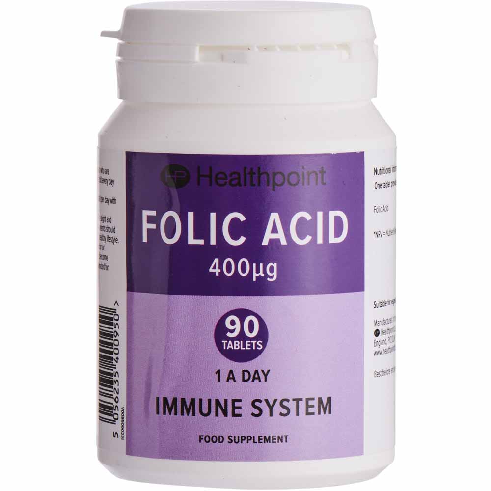 Healthpoint Folic Acid 400mcg 90pk  - wilko