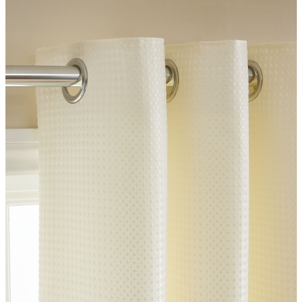 Wilko Cream Waffle Weave Lined Eyelet Curtains 167 W X 183cm D Wilko