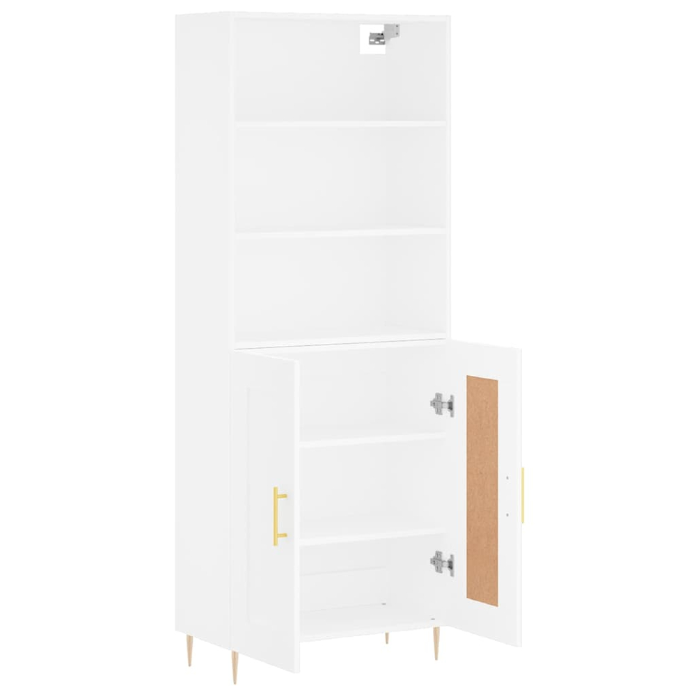 vidaXL 2 Door 3 Shelf White Highboard Image 4