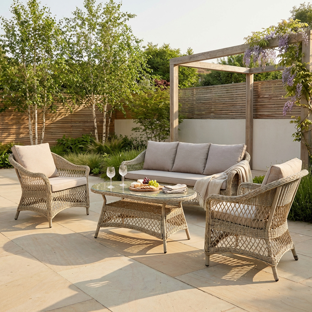 Malay Granada 5 Seater Natural Sofa Lounge Set Image 5