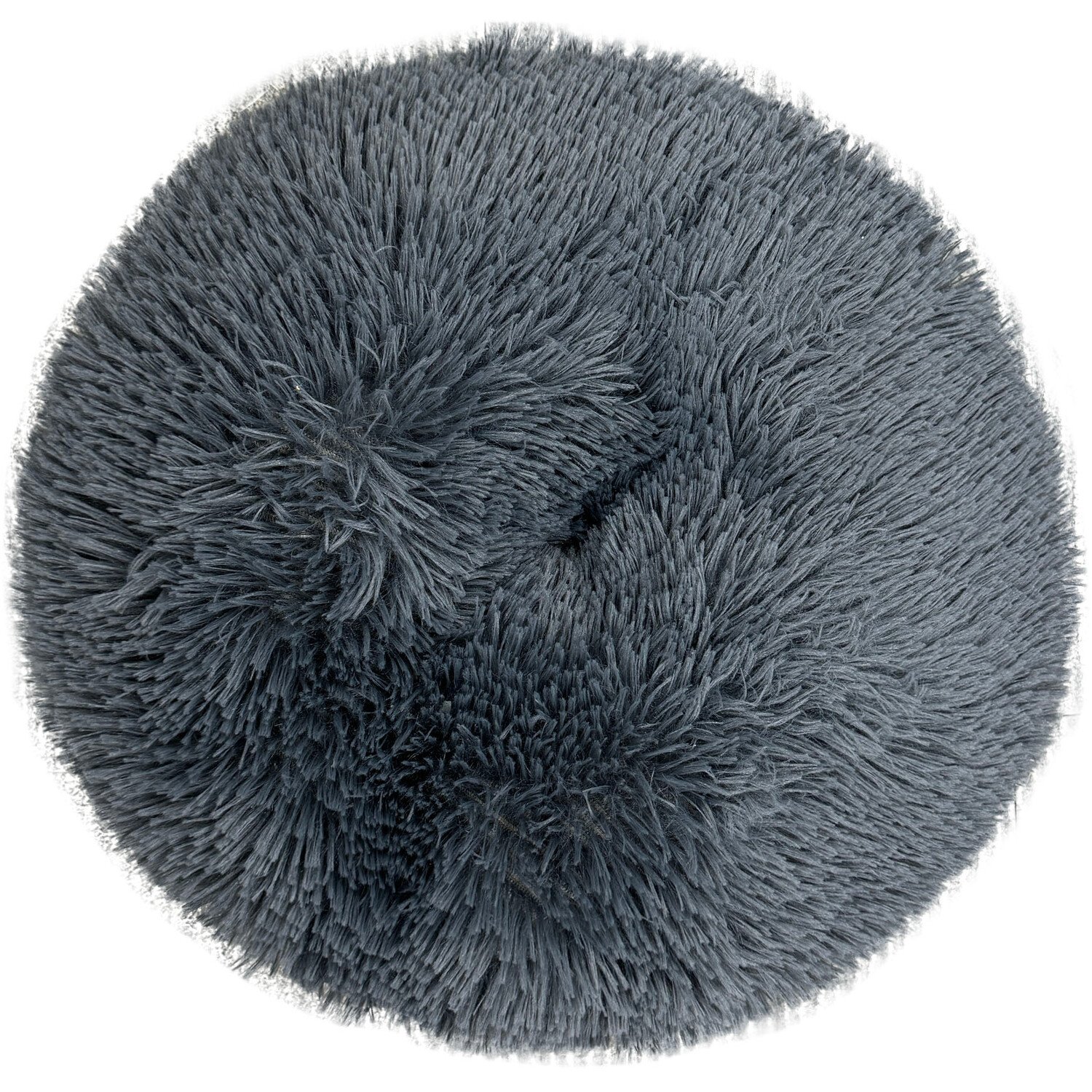 Round Hooded Pet Bed - Grey Image 4