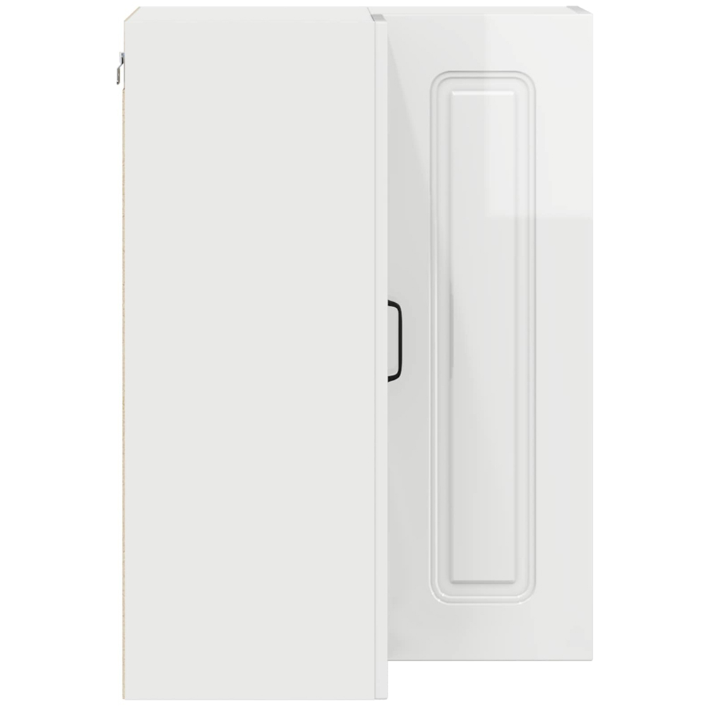 vidaXL 2 Door High Gloss White Kitchen Wall Corner Cabinet Image 6