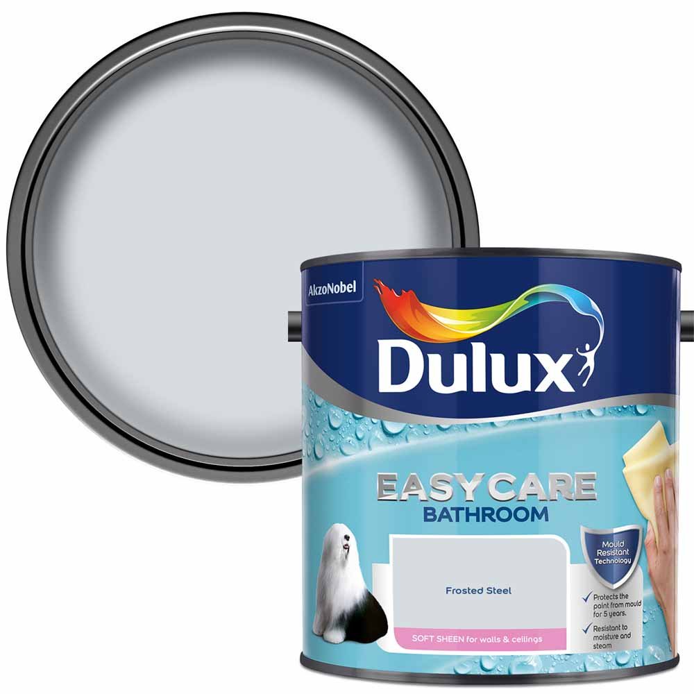 Dulux Easycare Bathroom Frosted Steel Soft Sheen Emulsion Paint 2.5 Image 1