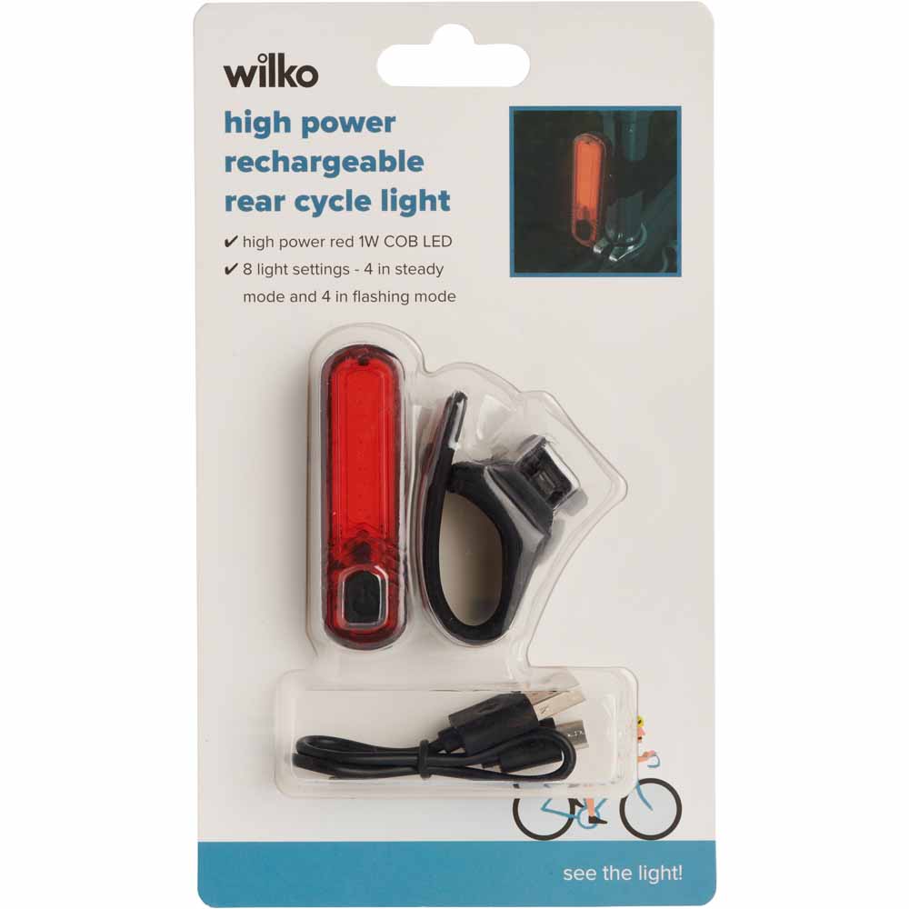 Wilko High Power Rechargeable Rear Light Image 3