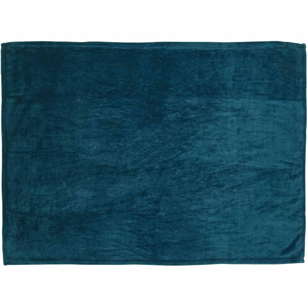Wilko Dark Teal Ultrasoft Throw 120 x 150cm Wilko
