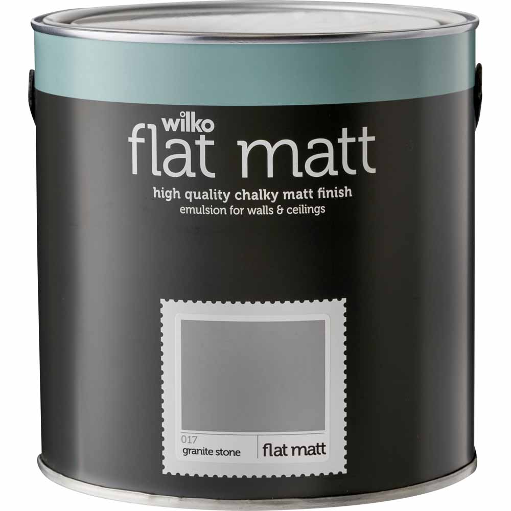Wilko Flat Matt Emulsion Granite Stone 2.5L Image