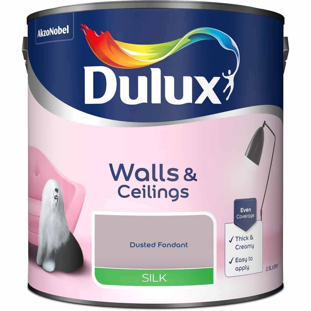 Dulux Walls & Ceilings Dusted Fondant Silk Emulsion Paint 2.5L Image 2