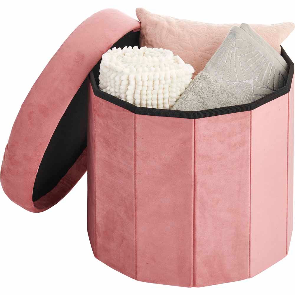 Wilko Pink Foldable Storage Stool Image 5