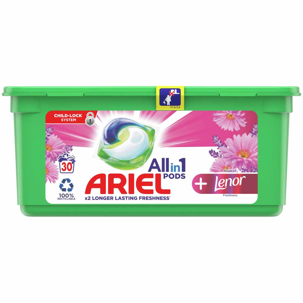 Ariel +Fibre Protection All-in-1 Pods Washing Liquid Capsules 30 Washes Image 2