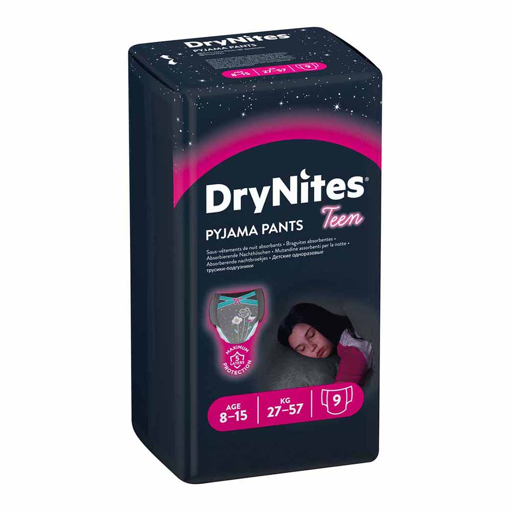 Huggies DryNites Pyjama Pants Girls 8 to 15 Years 9 pack Image 3