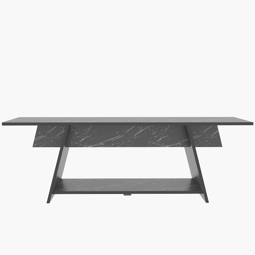 Decorotika Lanca Single Shelf Black Marble Effect TV Unit Image 6