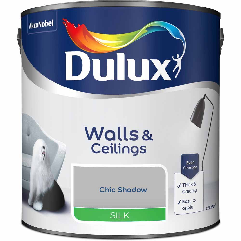 Dulux Walls & Ceilings Chic Shadow Silk Emulsion Paint 2.5L Image 2