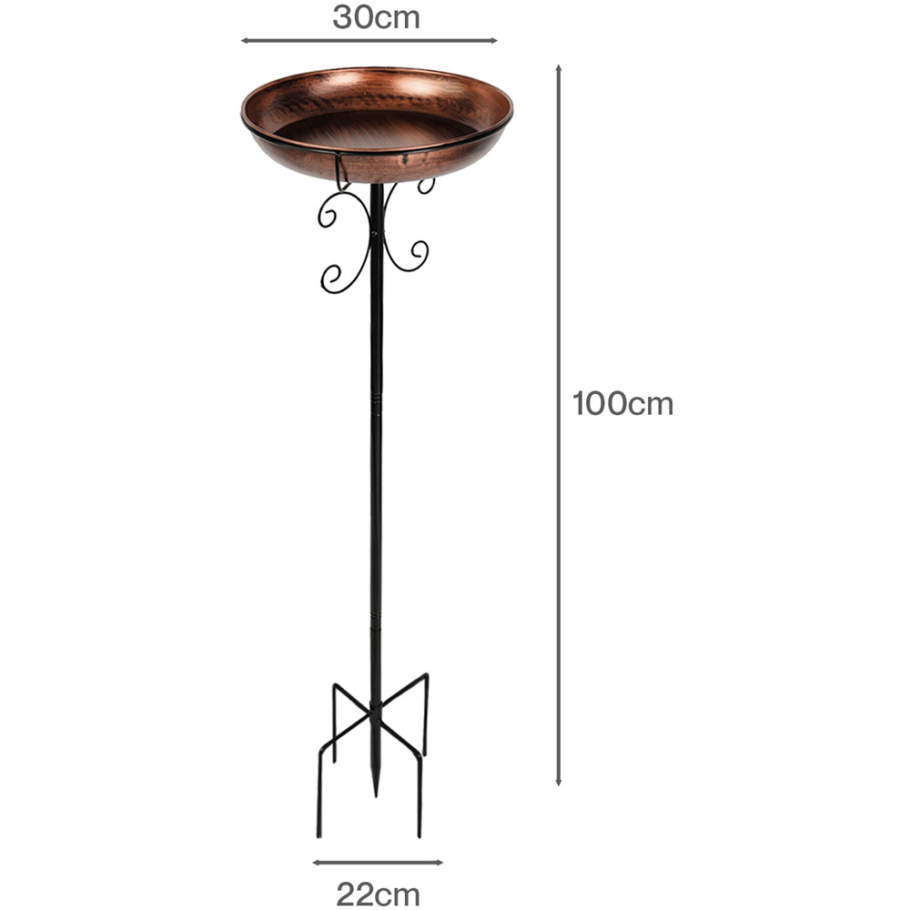 TOQUE Black and Brass Metal Bird Bath and Feeder Image 9