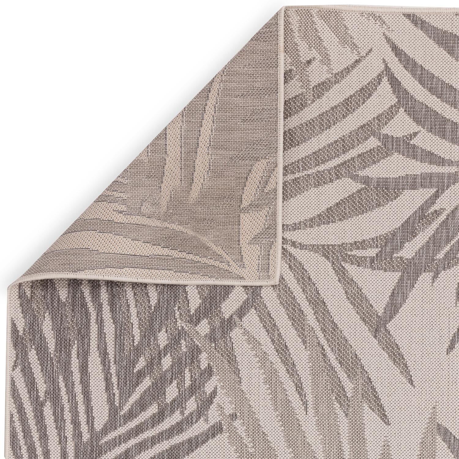 Grey Palm Leaf Indoor Outdoor Rug 160cm Image 4