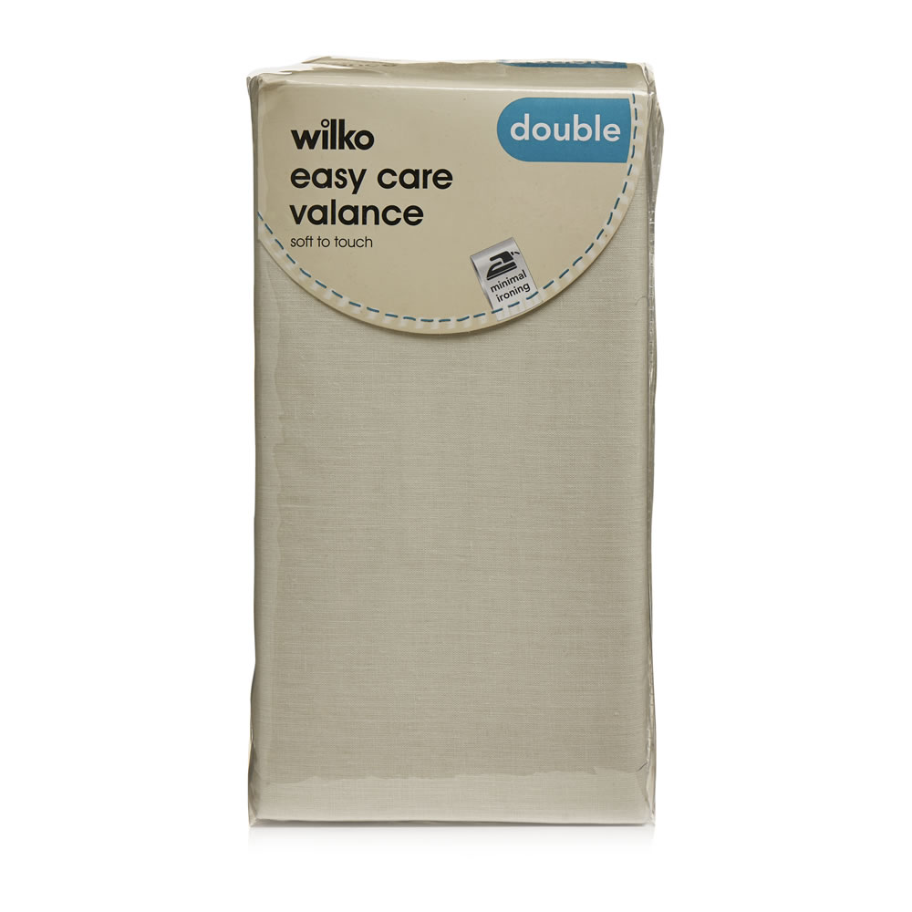 Wilko Easy Care Cream Double Valance Sheet Image 1