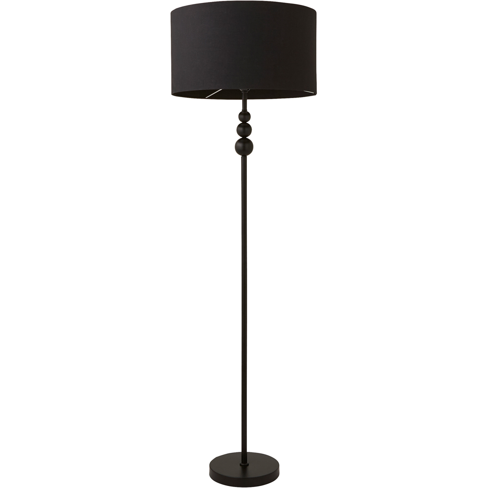 ValueLights Marissa Black Shade Black Ball LED Floor Lamp Image 1