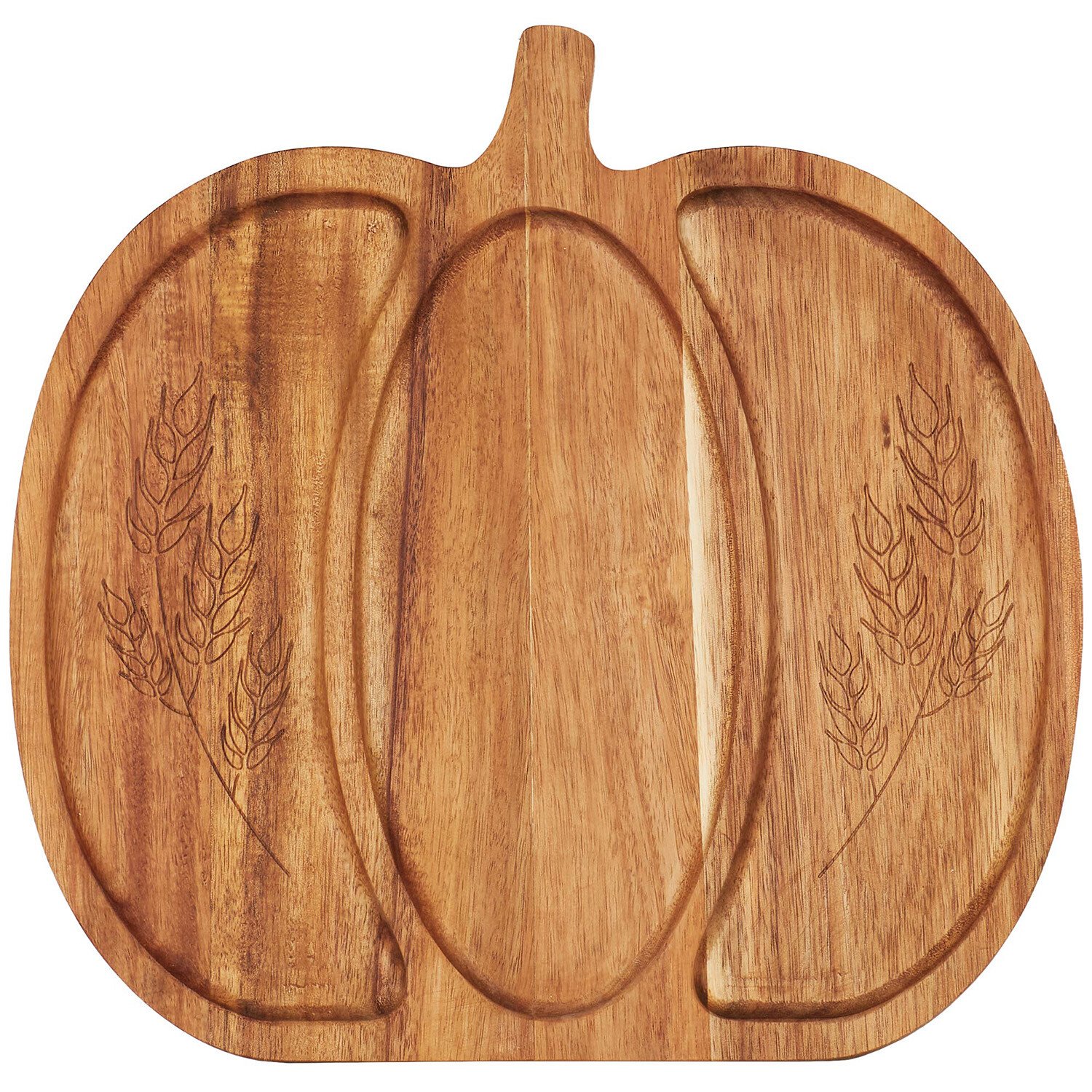 Wooden Pumpkin Tray - Brown Image 1