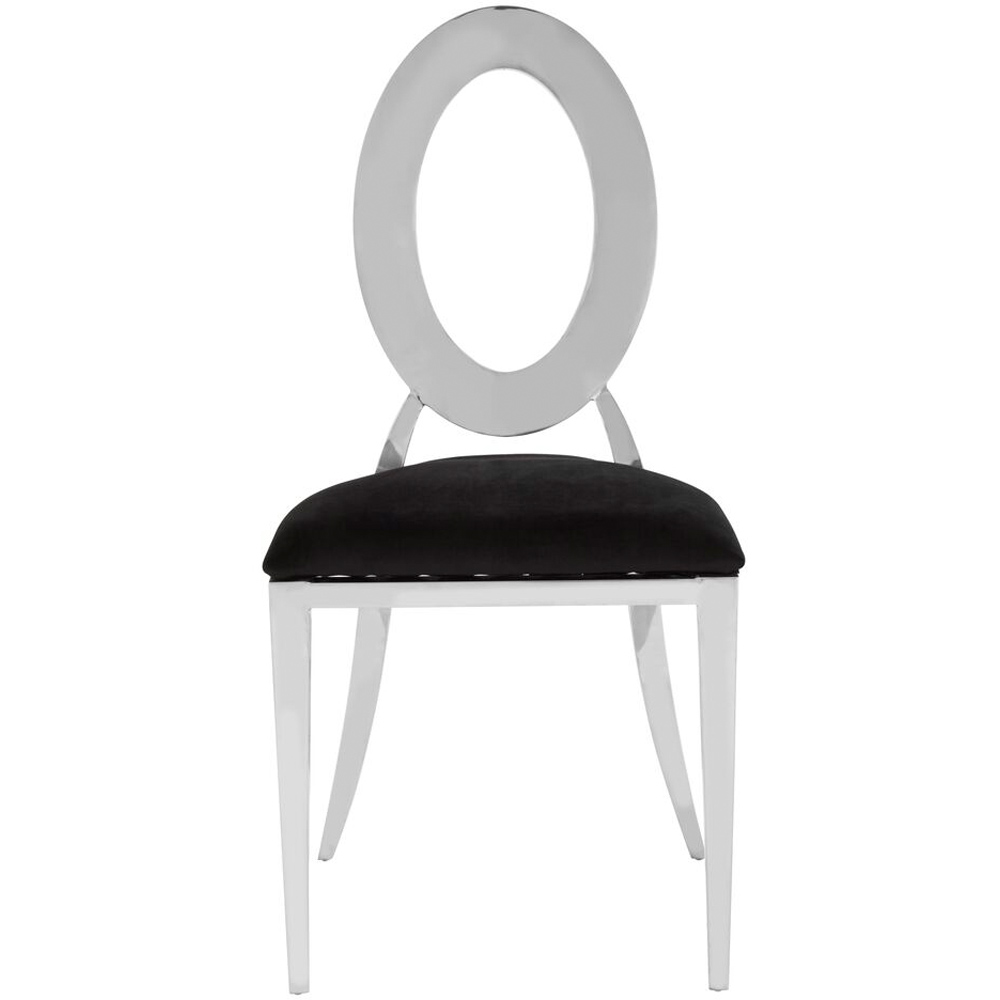 Premier Housewares Sarita Stackable Silver Frame Dining Chair Image 2