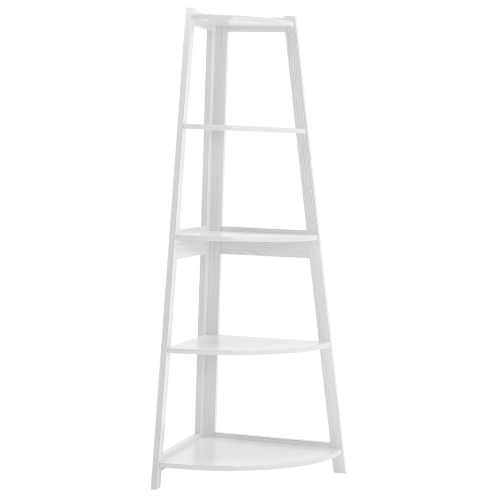 Living and Home 5 Shelf Wooden Ladder Corner Bookshelf Image 4