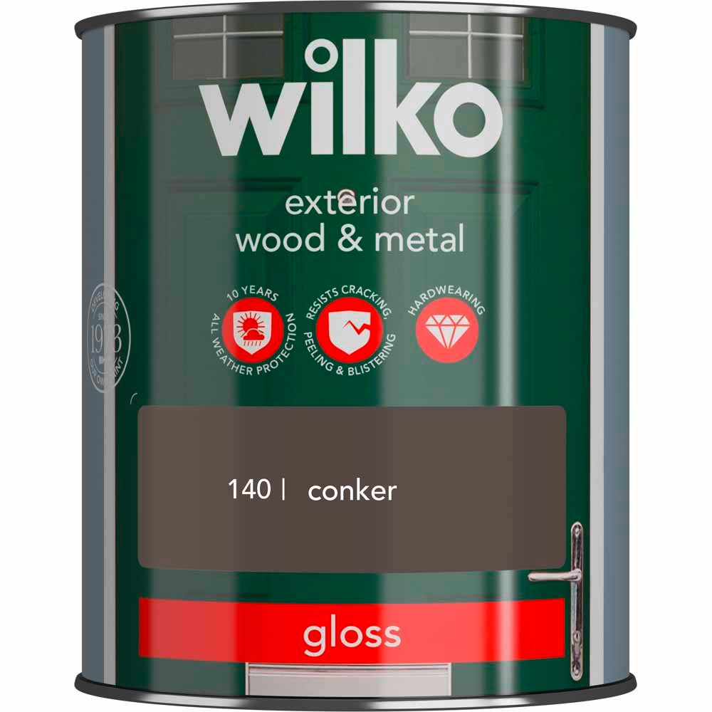 Wilko Wood and Metal Conker Gloss Paint 750ml Image 2