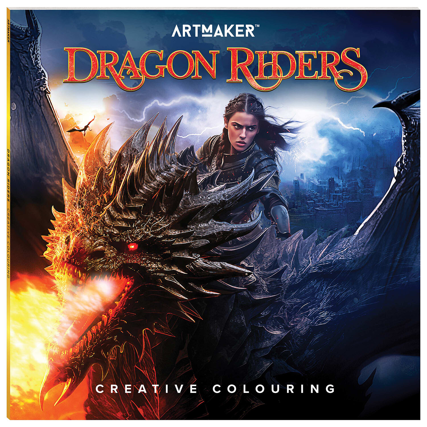 Creative Colouring Dragon Riders Colouring Book - Multicolour Image
