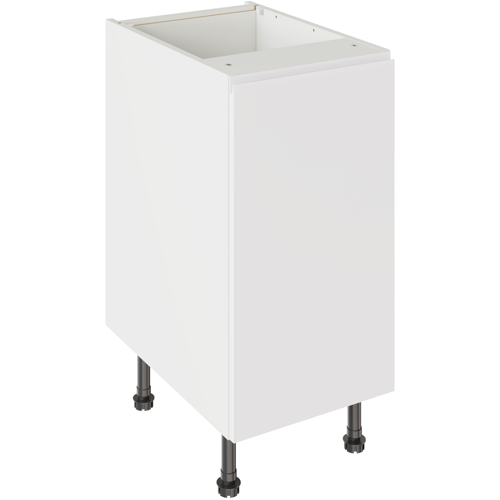 Kitchen Kit J-Pull Gloss White Base Kitchen Cabinet Flatpack 400mm Image 1