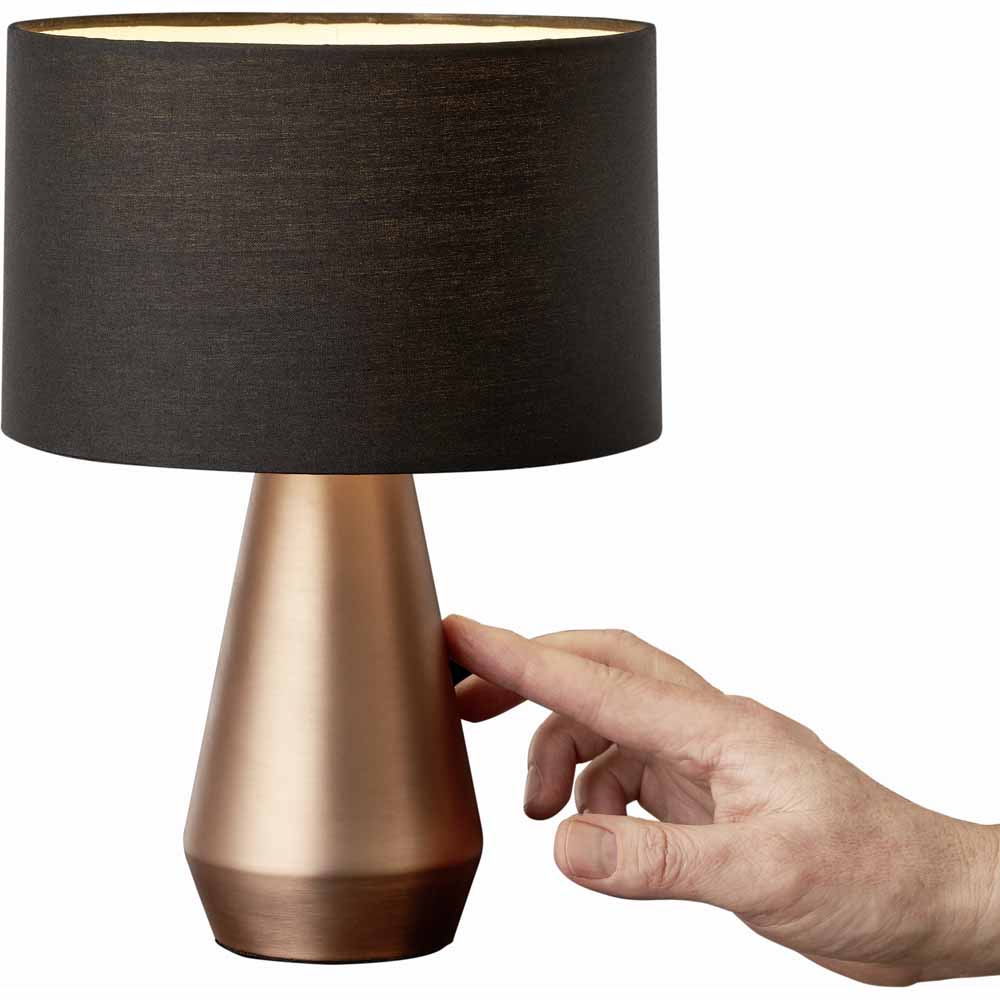 Wilko  Copper Touch Lamp Pair Image 4